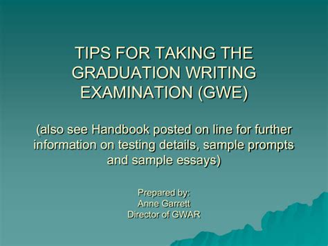 is passing the gwar test hard|Graduation Writing Assessment Requirement (GWAR).